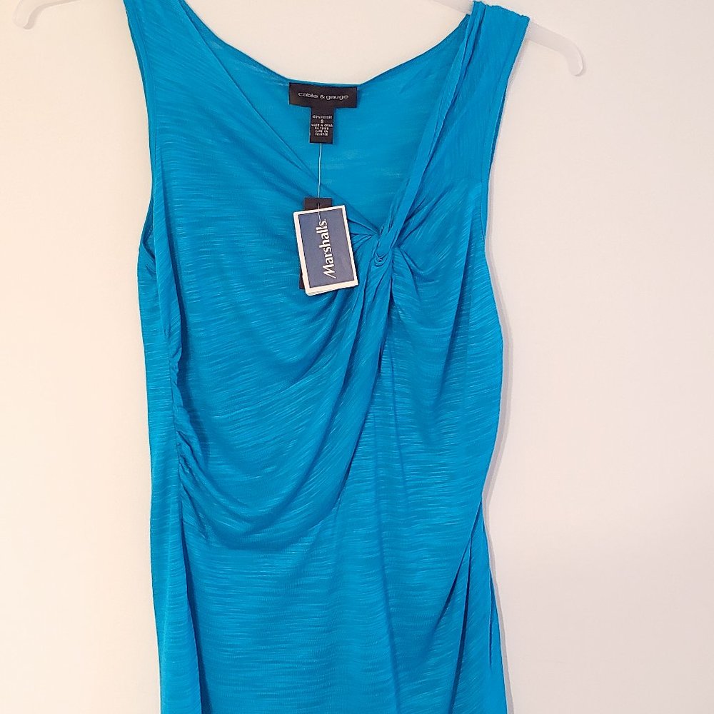 Cable & Gauge Sleeveless Aqua Top